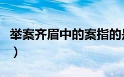 举案齐眉中的案指的是什么（举案齐眉的意思）