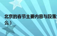 北京的春节主要内容与段落大意（北京的春节主要内容是什么）