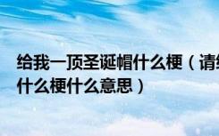 给我一顶圣诞帽什么梗（请给我一顶圣诞帽艾特微信团队是什么梗什么意思）