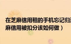 在芝麻信用租的手机忘记归还逾期被扣分可以怎么做（在芝麻信用被扣分该如何做）