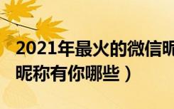 2021年最火的微信昵称（2021年最火的微信昵称有你哪些）