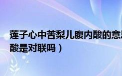 莲子心中苦梨儿腹内酸的意思是什么（莲子心中苦梨儿腹内酸是对联吗）