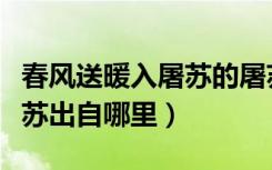 春风送暖入屠苏的屠苏指什么（春风送暖入屠苏出自哪里）