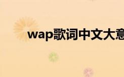 wap歌词中文大意（wap歌词释义）