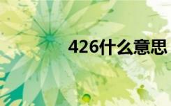 426什么意思（426的意思）