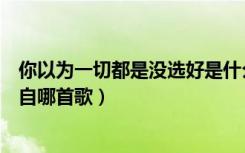 你以为一切都是没选好是什么歌（你以为一切都是没选好来自哪首歌）