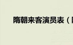 隋朝来客演员表（隋朝来客演员介绍）