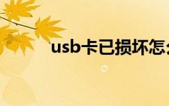 usb卡已损坏怎么恢复（usb卡）