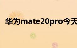 华为mate20pro今天售价（华为mate20）