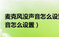 麦克风没声音怎么设置苹果手机（麦克风没声音怎么设置）