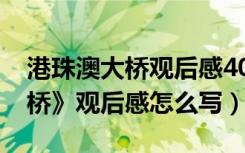 港珠澳大桥观后感400字6年级（《港珠澳大桥》观后感怎么写）