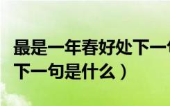 最是一年春好处下一句是啥（最是一年春好处下一句是什么）