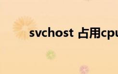 svchost 占用cpu（svchost exe）