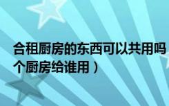 合租厨房的东西可以共用吗（合租房有没有厨房的合租房那个厨房给谁用）