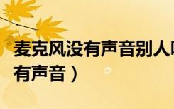 麦克风没有声音别人听不到我说话（麦克风没有声音）