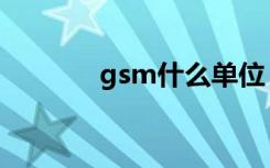 gsm什么单位（gsm是什么）