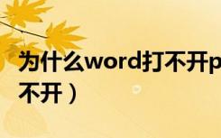 为什么word打不开pdf文件（为什么word打不开）