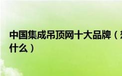 中国集成吊顶网十大品牌（想了解中国集成吊顶网的牌子是什么）