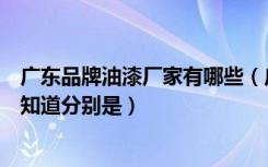 广东品牌油漆厂家有哪些（广东十大油漆涂料厂家有哪些谁知道分别是）