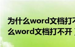 为什么word文档打不开了还弹出窗口（为什么word文档打不开）