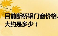 目前断桥铝门窗价格表（目前断桥铝门窗价位大约是多少）