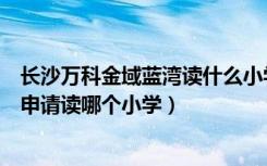 长沙万科金域蓝湾读什么小学（买长沙万科金域华府房子可申请读哪个小学）