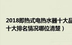 2018即热式电热水器十大品牌排名（2018即热式电热水器十大排名情况哪位清楚）