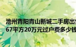 池州青阳青山新城二手房出售（池州青阳二手房满五年以上67平方20万元过户费多少钱）