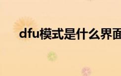 dfu模式是什么界面（dfu模式是什么）