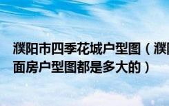 濮阳市四季花城户型图（濮阳市经济适用房四季花城小区平面房户型图都是多大的）