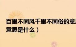 百里不同风千里不同俗的意思是（百里不同风千里不同俗的意思是什么）