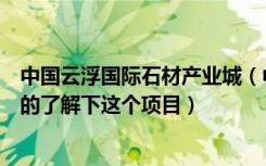 中国云浮国际石材产业城（中国云浮国际石材产业城想详细的了解下这个项目）