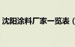 沈阳涂料厂家一览表（沈阳涂料厂家有哪些）