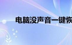 电脑没声音一键恢复（电脑 没声音）