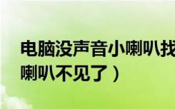 电脑没声音小喇叭找不到了（电脑没声音 小喇叭不见了）