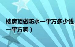 楼房顶做防水一平方多少钱（谁知道楼顶做防水大约多少钱一平方啊）