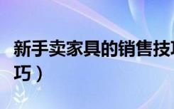 新手卖家具的销售技巧（新手卖家具的销售技巧）