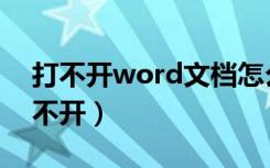 打不开word文档怎么办（所有word文档打不开）