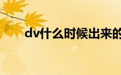 dv什么时候出来的（dv什么品牌好）