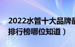 2022水管十大品牌最新排名（十大水管品牌排行榜哪位知道）