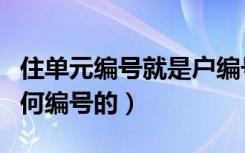 住单元编号就是户编号（楼房每单元每户是如何编号的）