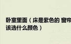 卧室里面（床是紫色的 窗帘是浅紫色带点粉 如下图 壁纸应该选什么颜色）