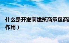 什么是开发商建筑商承包商建一栋楼房都有什么商（有什么作用）