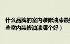 什么品牌的室内装修油漆最好（室内装修油漆十大品牌有哪些室内装修油漆哪个好）