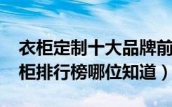 衣柜定制十大品牌前50名（中国10大整体衣柜排行榜哪位知道）