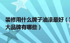 装修用什么牌子油漆最好（室内装修用什么油漆好油漆的十大品牌有哪些）