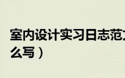 室内设计实习日志范文（室内设计实习日记怎么写）