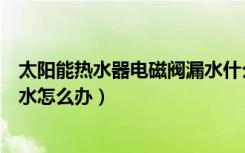 太阳能热水器电磁阀漏水什么毛病（太阳能热水器电磁阀漏水怎么办）