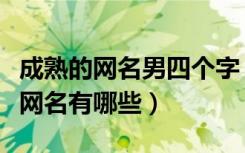 成熟的网名男四个字（四个字成熟简单的男生网名有哪些）