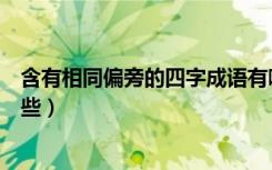 含有相同偏旁的四字成语有哪些（偏旁相同的四字成语有哪些）